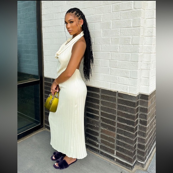 ZARA PLEATED HALTER DRESS - Picture 7 of 16